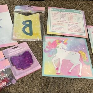 🆕 Unicorn Birthday Party Banner & Decorations - Pastel Rainbow Kit
